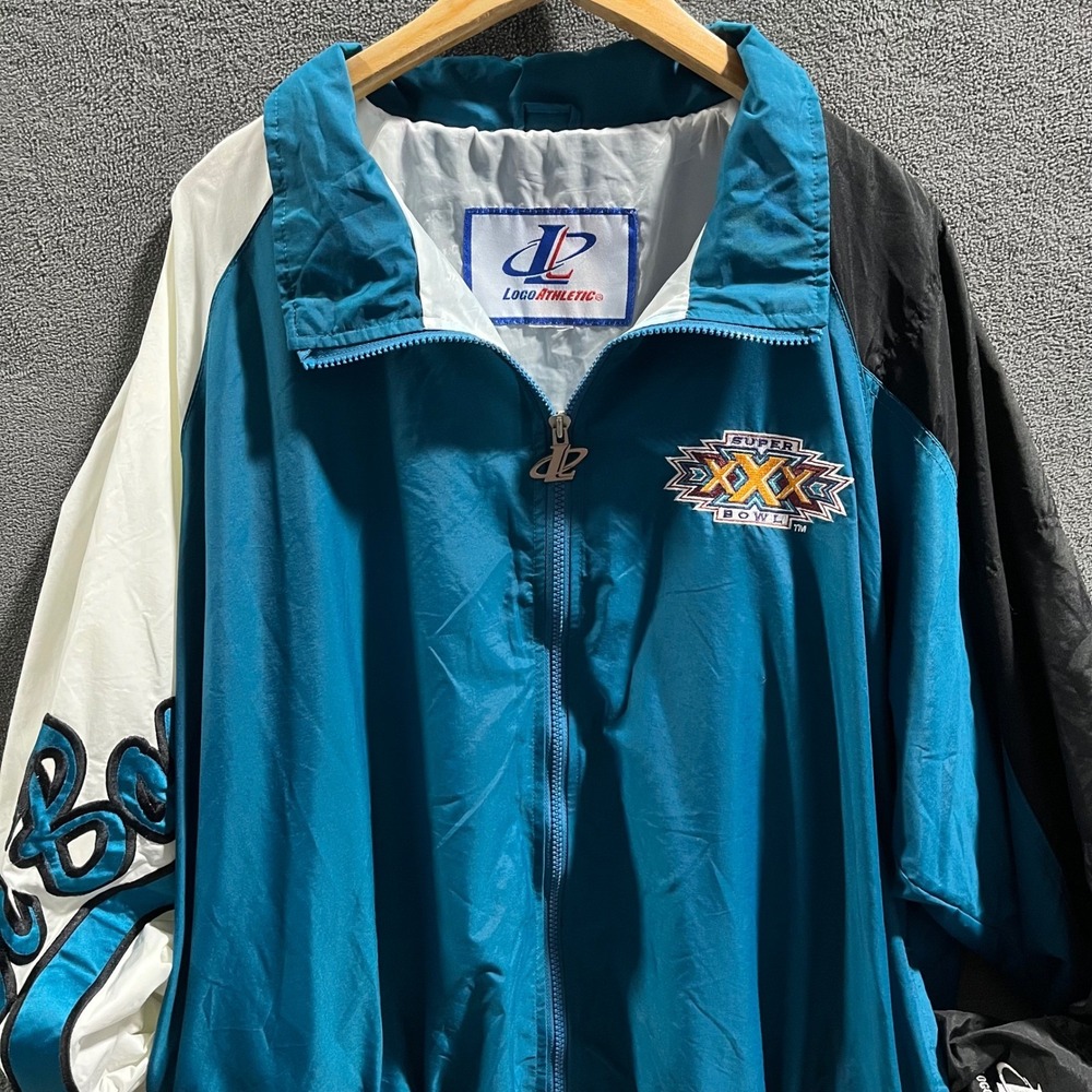 Vintage Logo Athletic Super Bowl XXX Windbreaker Jacket Teal Mens